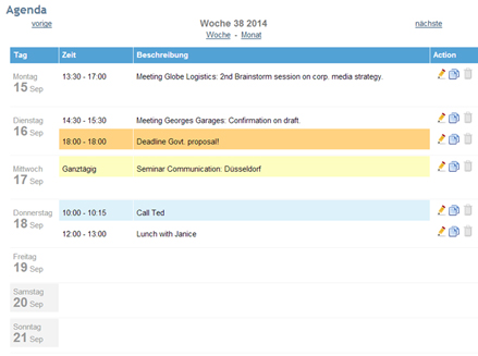 Tagungen und Termine mit Ihrem Online-Kalender