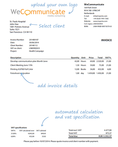 Send invoice online