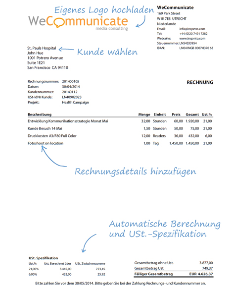 Rechnung online versenden