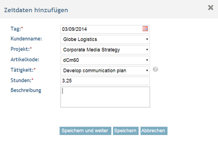 Zeitdaten hinzufügen